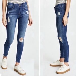 Frame Le Skinny De Jeanne Skinny Jeans Hilltop Distressed Size 25